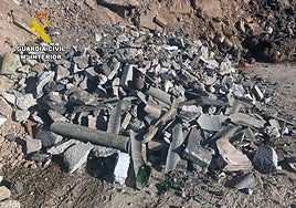 Vertido ilegal de residuos de fibrocemento con amianto en Murcia.