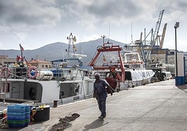 Barcos de pesca amarrados en la dársena de Santa Lucía, en Cartagena.