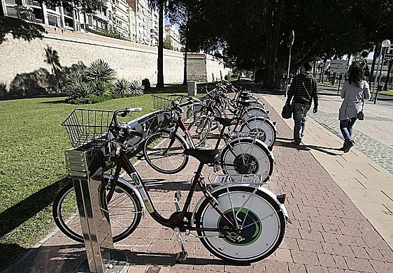 Imagen de archivo de uno de los puntos de recogida del antiguo servicio de alquiler de bicicletas del Ayuntamiento.