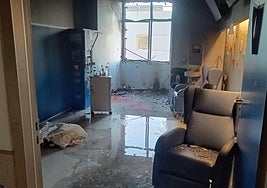 El interior de una de las habitaciones afectadas por el fuego.