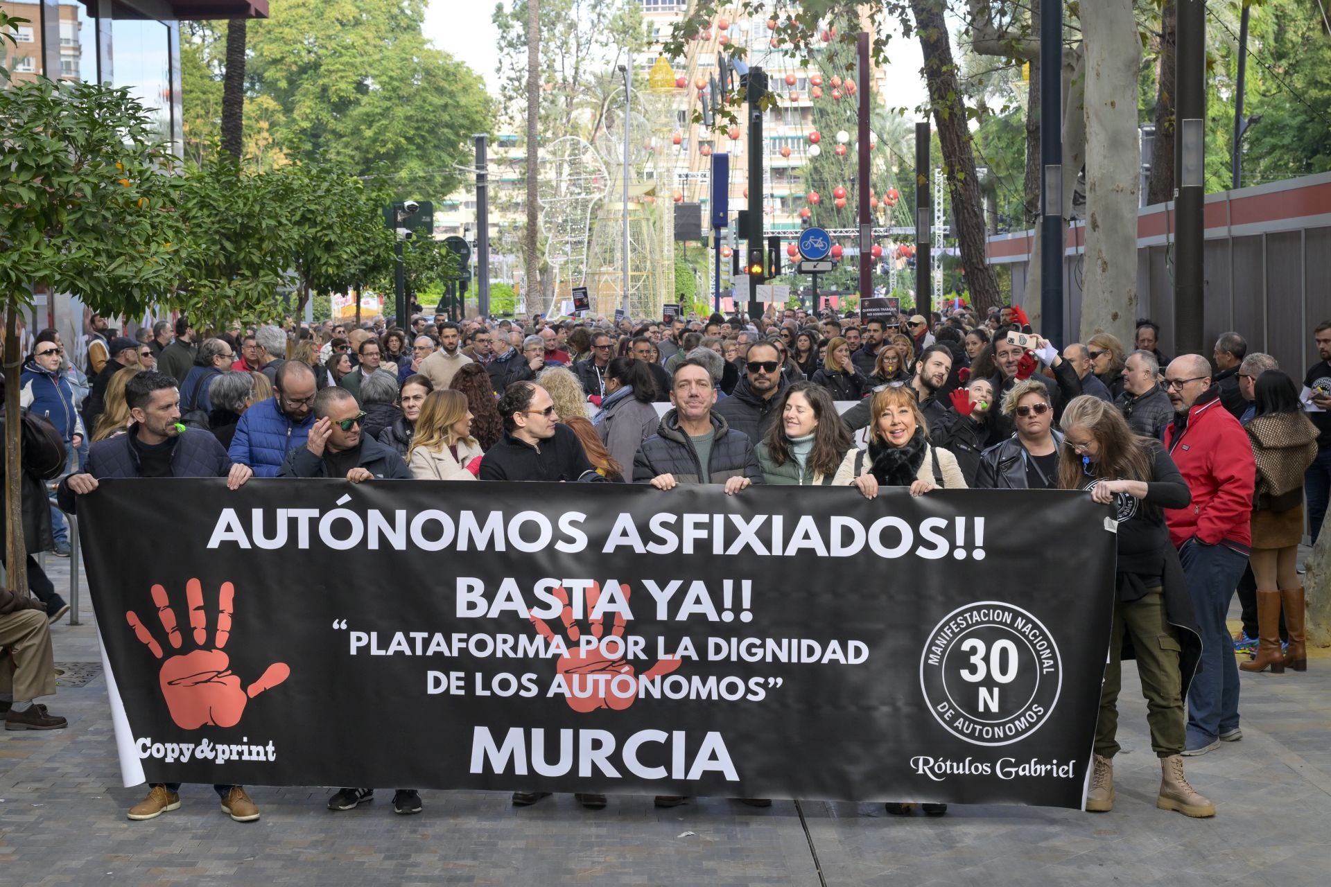 En imágenes, manifestación de autónomos en Murcia