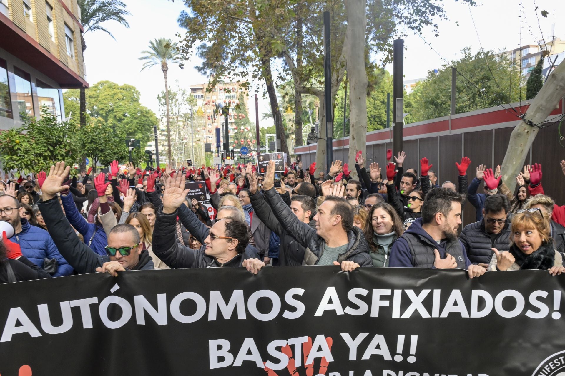 En imágenes, manifestación de autónomos en Murcia