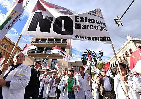 Protesta de los médicos de la Región de Murcia del pasado 5 de mayo.