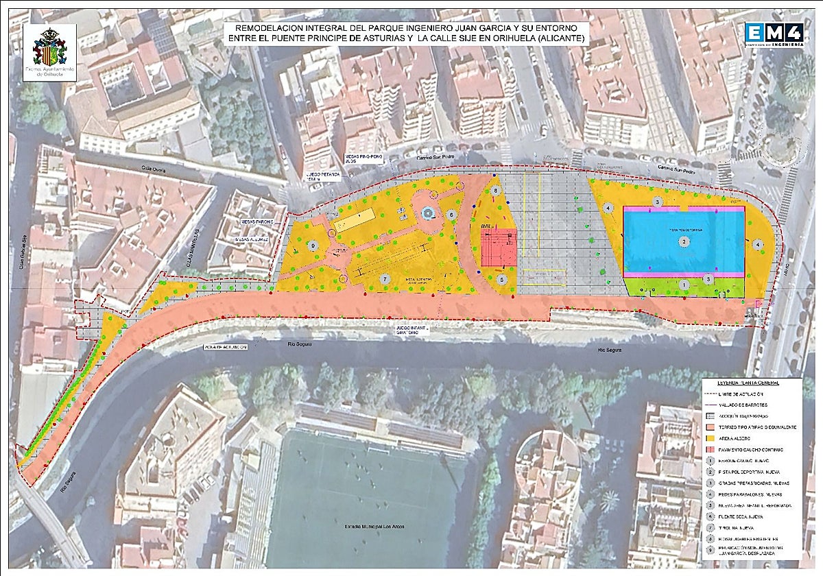 Imagen del proyecto que se ejecutará para la remodelación del parque Ingeniero Juan García de Orihuela.