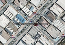 Mapa del punto donde tuvo lugar el accidente en el polígono Cabezo Beaza.