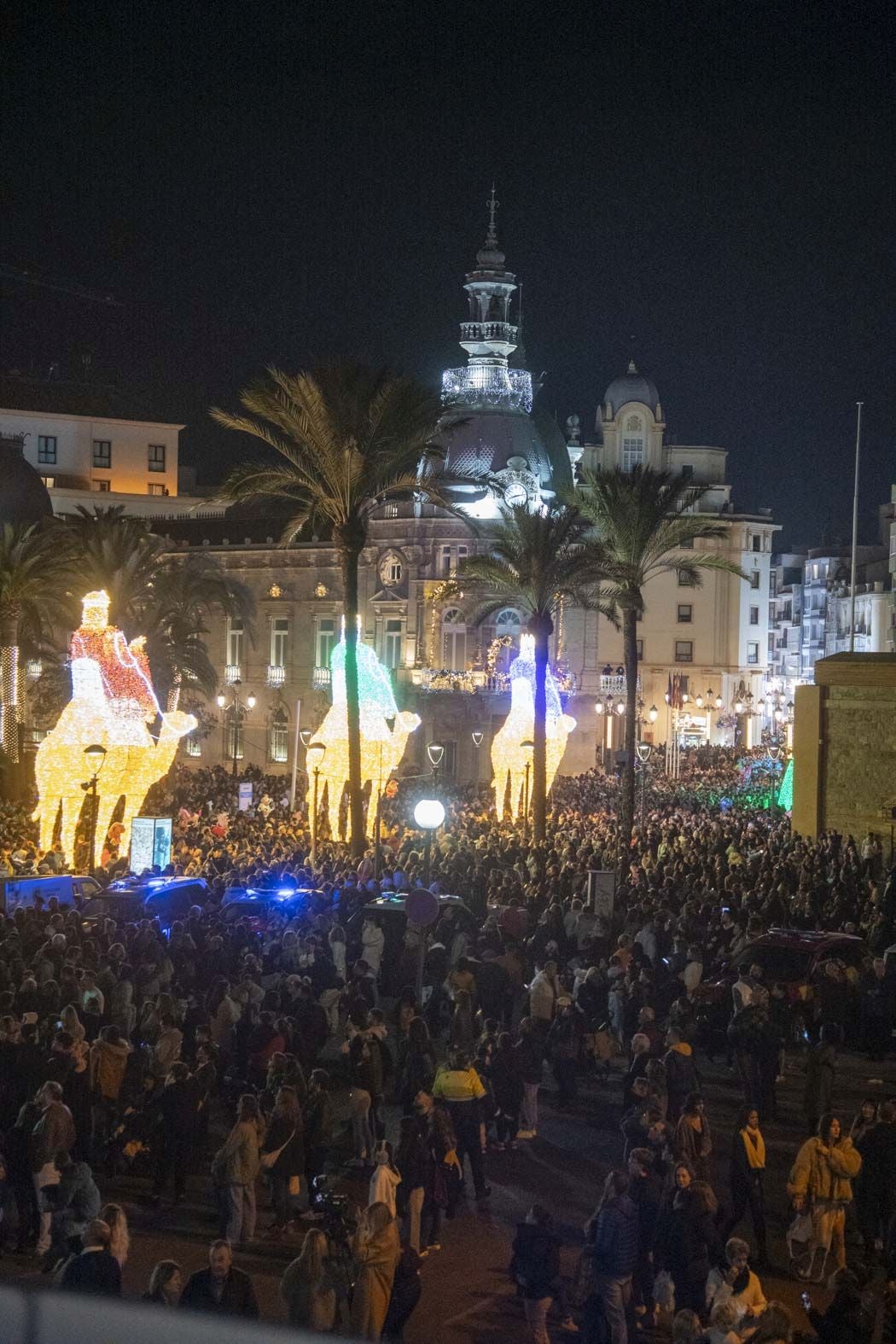 El encendido de las luces navideñas de Cartagena, en imágenes