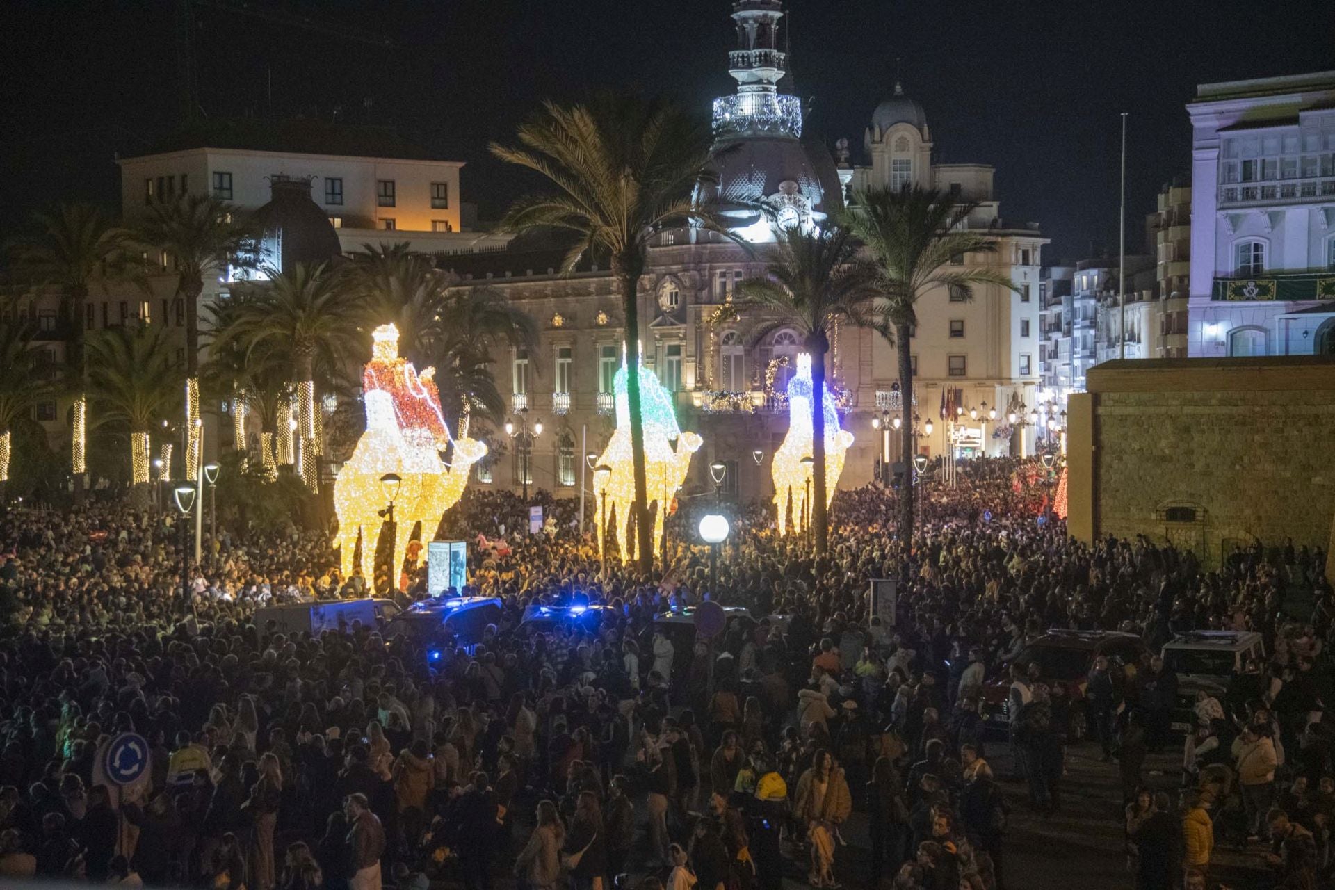 El encendido de las luces navideñas de Cartagena, en imágenes