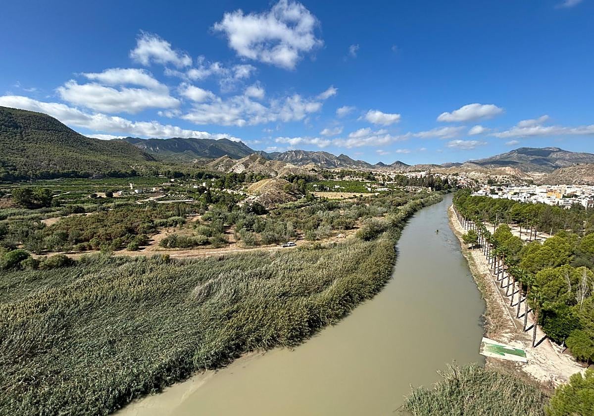 Panorámica del entorno del río Segura, a su paso por Blanca, desde el mirador alto de Bayna.