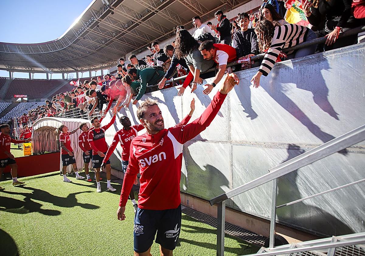 El último entrenamiento del Real Murcia antes del derbi contra el Fútbol Club Cartagena, en imágenes