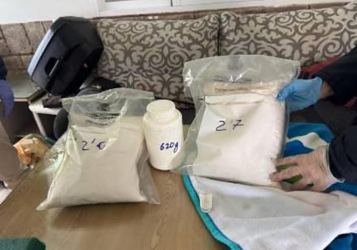 Parte de la coca incautada a la red de narcos desmantelada, que distribuían la droga desde Molina de Segura.