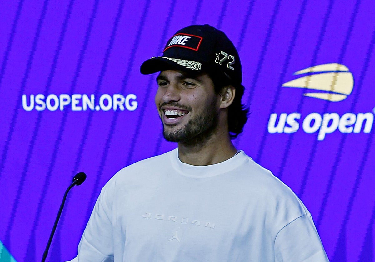 Carlos Alcaraz, ayer, en la rueda de prensa previa al US Open.