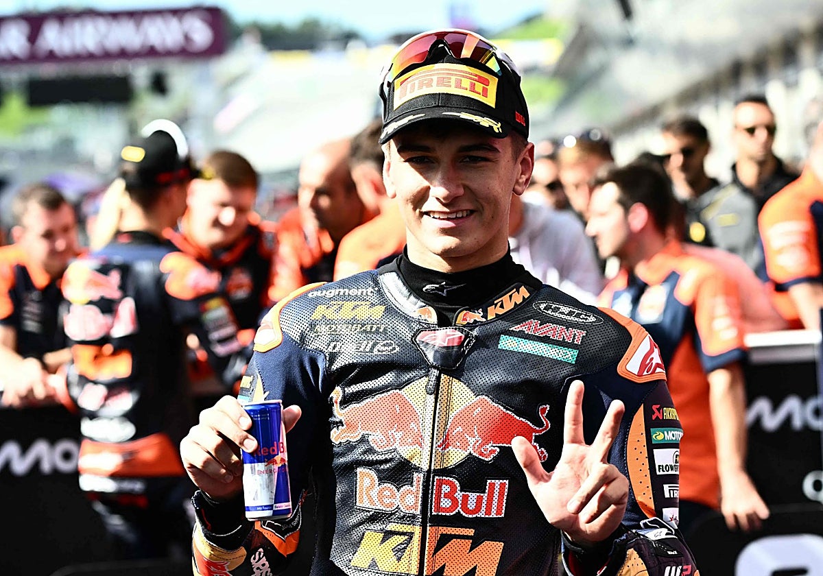 Álvaro Carpe, tras quedar tercero en el Gran Premio de Austria.