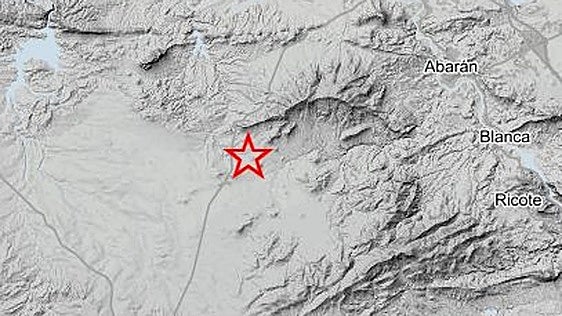 Registrado un terremoto de magnitud 2,2 al suroeste de Abarán