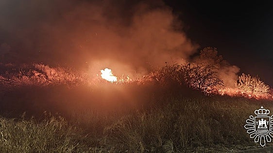 Unos petardos causan un incendio en las faldas del Cerro del Castillo de Yecla