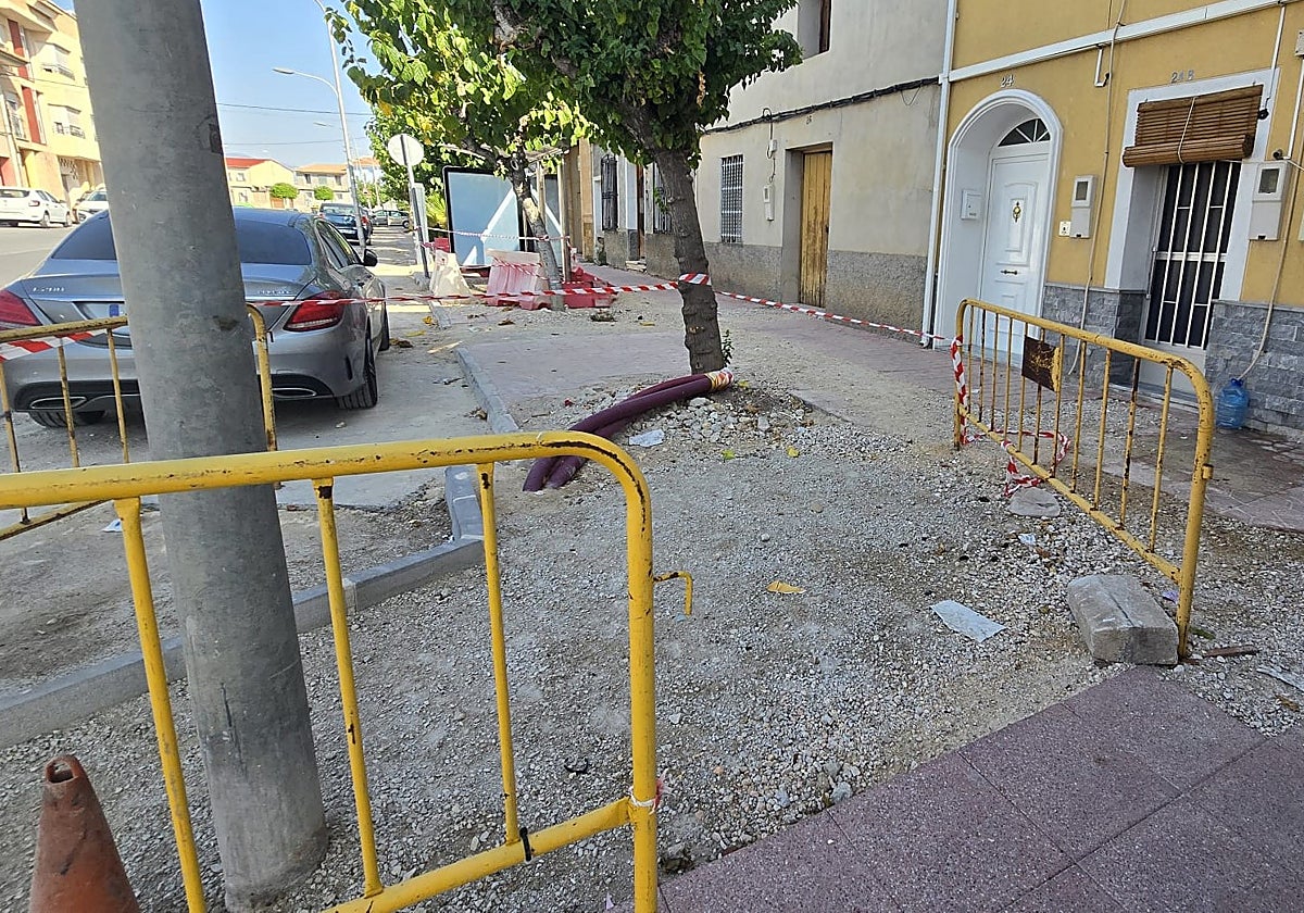 Obras de la carretera de Lorquí, a su paso por El Llano.