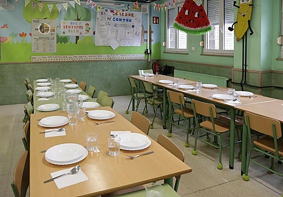 Imagen de un comedor escolar, en una fotografía de archivo.