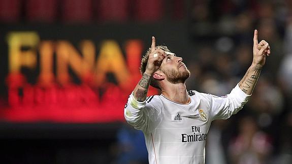 Ramos celebra su gol.