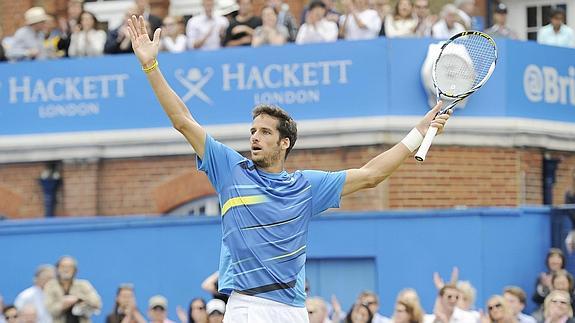 Feliciano celebra su victoria sobre Berdych. 