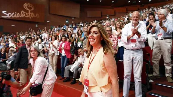 La secretaria general del PSOE andaluz, Susana Díaz, al inicio del Congreso. Óscar del Pozo