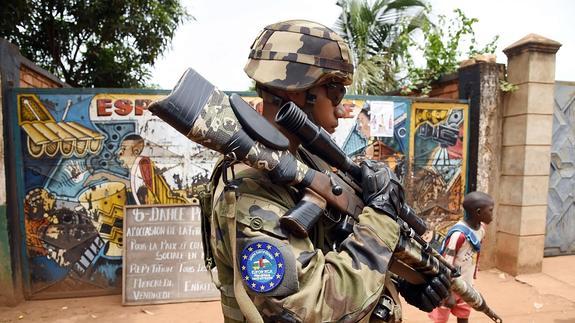 Un soldado europeo, en República Centroafricana.