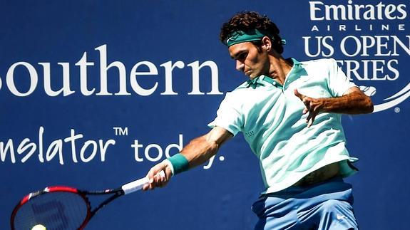 Federer, durante un partido en Cincinnati. 