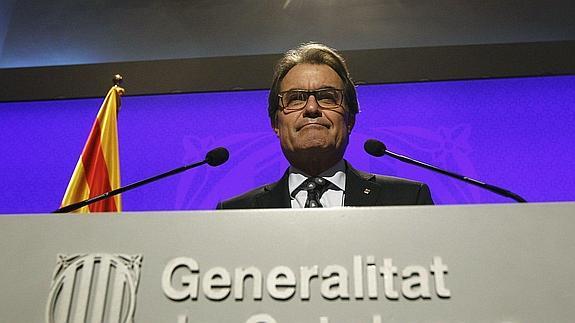 Artur Mas, durante la rueda de prensa.