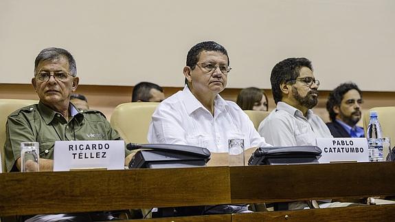 Miembros del equipo negociador de las FARC. 
