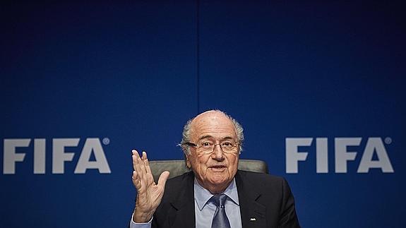 Blatter, durante una rueda de prensa. 