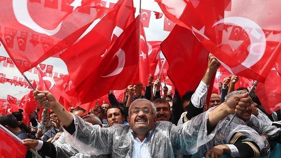 Seguidores del presidente turco, Recep Tayyip Erdogan.