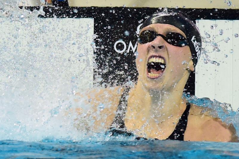 Katie Ledecky, durante los Mundiales de Kazán. 