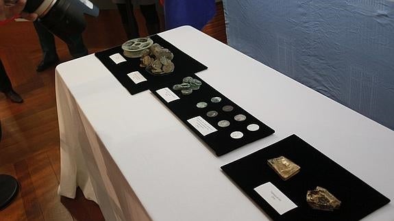 Objetos recuperados de la fragada hundida en 1804.