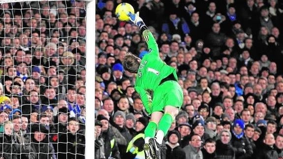 David De Gea, en un partido con el Manchester United. 