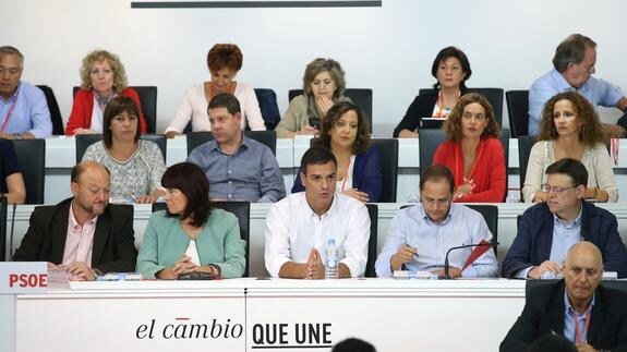 Pedro Sánchez, durante la reunión del Comité Federal del PSOE. 