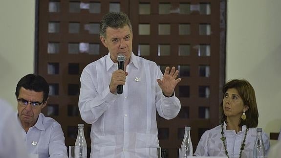 Juan Manuel Santos, durante un discurso. 