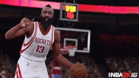 Una captura de pantalla de 'NBA 2K16'.