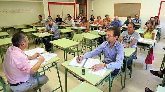 Profesores durante un curso de formación.