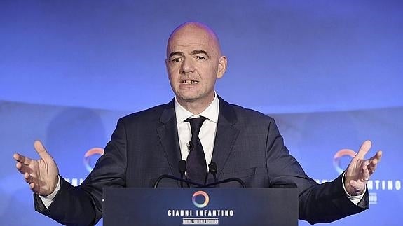 Infantino, durante un acto de la UEFA.