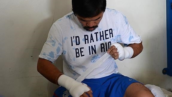 Manny Pacquiao, durante un entrenamiento. 