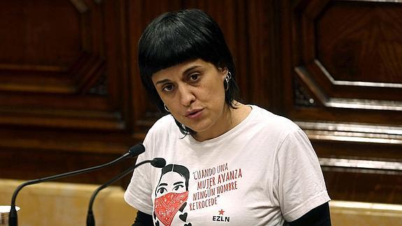 Anna Gabriel, portavoz de la CUP en el Parlament.