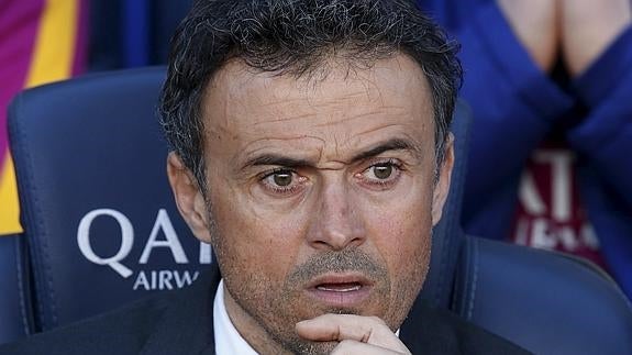 Luis Enrique, durante un partido del Barcelona. 