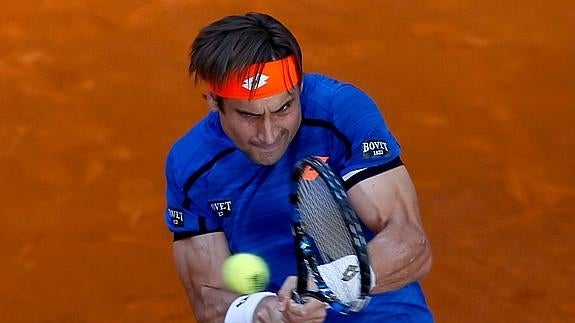 David Ferrer, durante su partido ante Kudla. 