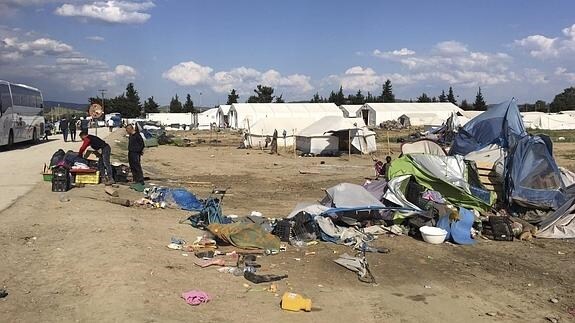Desalojo del campamento de refugiados de Idomeni.