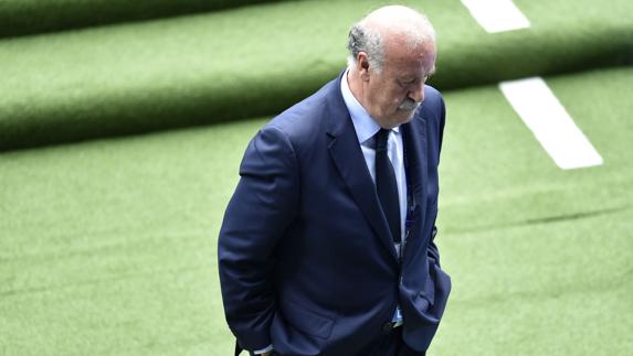 Del Bosque, durante el partido de España ante la República Checa. 