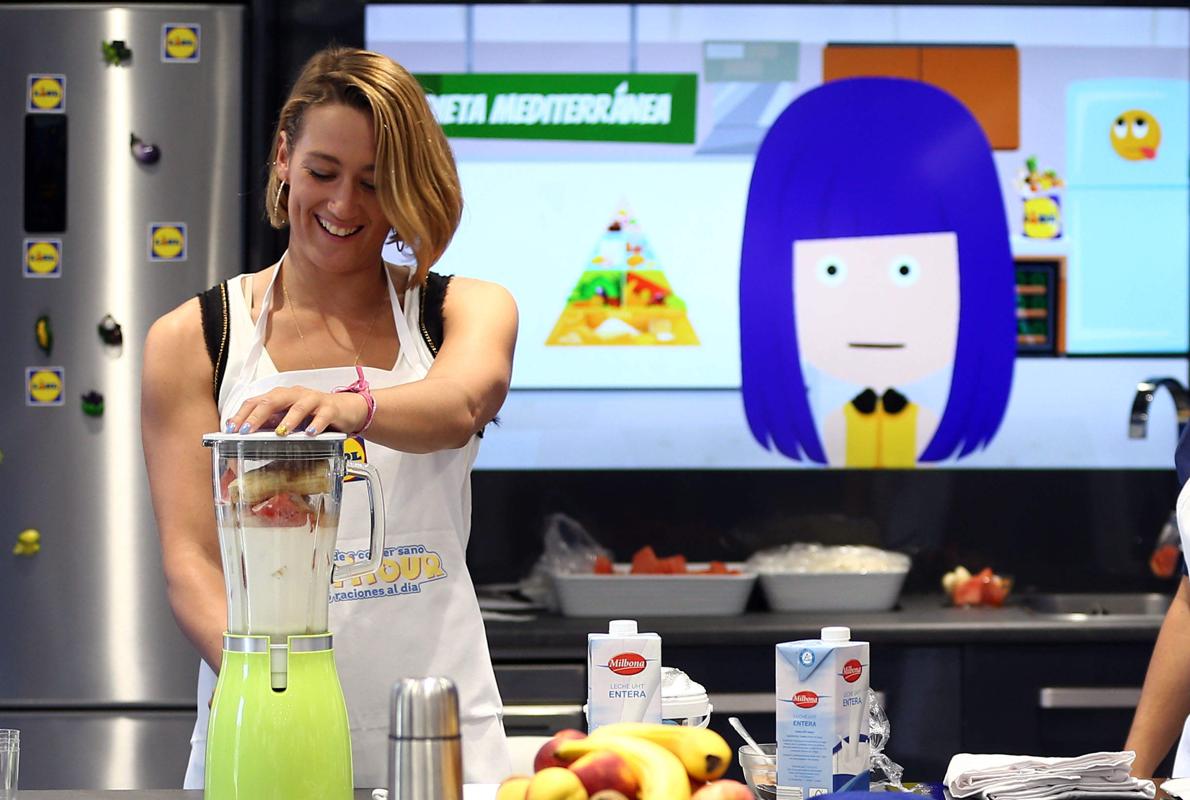 Belmonte, en un acto de promoción para el consumo de fruta. 