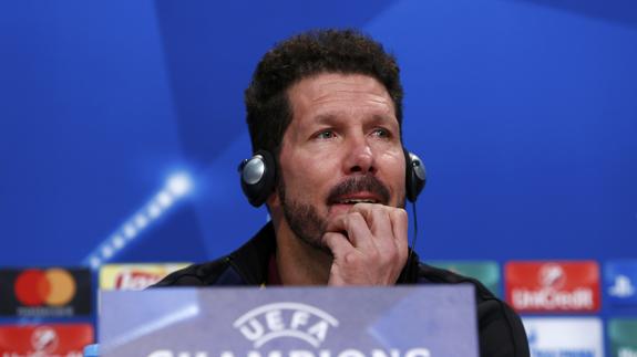 Simeone, en rueda de prensa. 