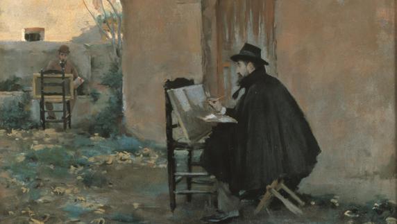 'Retratándose, Ramon Casas y Santiago Rusiñol, 1890.'.