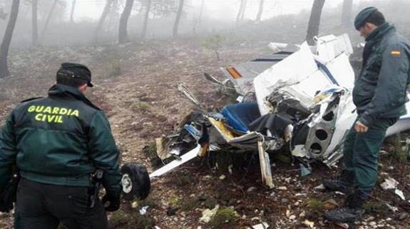 Estado en el que quedó la avioneta.