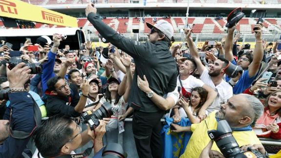 Fernando Alonso en Montmeló. 