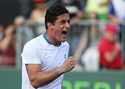 Almagro, celebra su victoria ante Querrey. | Clive Brunskill/Getty Images/AFP