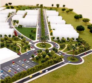 VIRTUAL. Una maqueta de las 1.800 viviendas que Cartagena Joven tiene previsto       construir en Molinos Marfagones. / LV